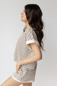 mode, emery stripe knit top