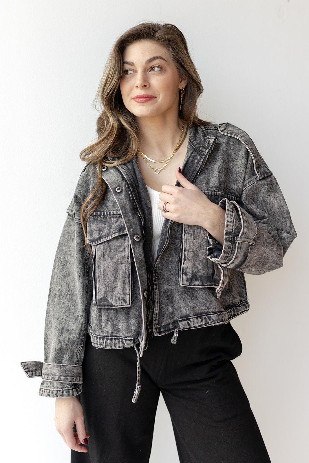 mode, karla oversized denim jacket