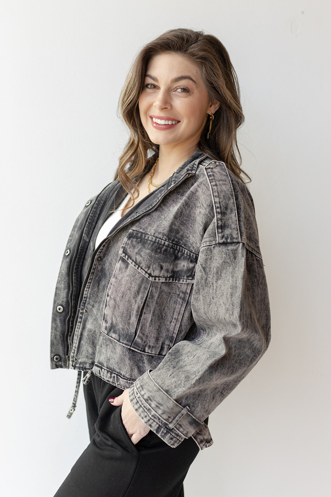 mode, karla oversized denim jacket