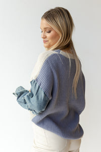 mode, no comparison denim sweater