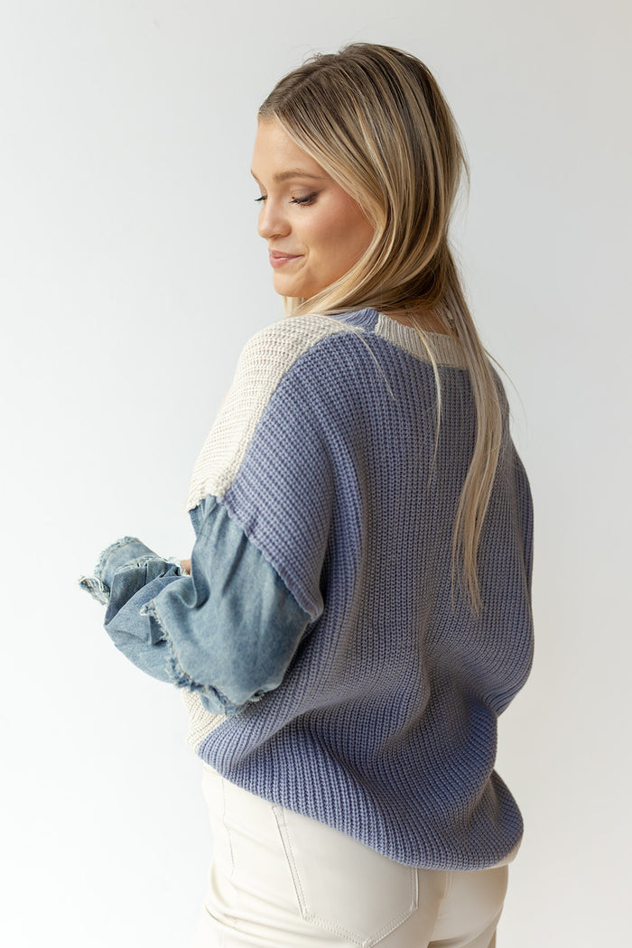 mode, no comparison denim sweater