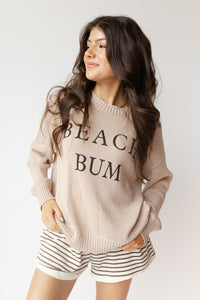 mode, beach bum distressed sweater