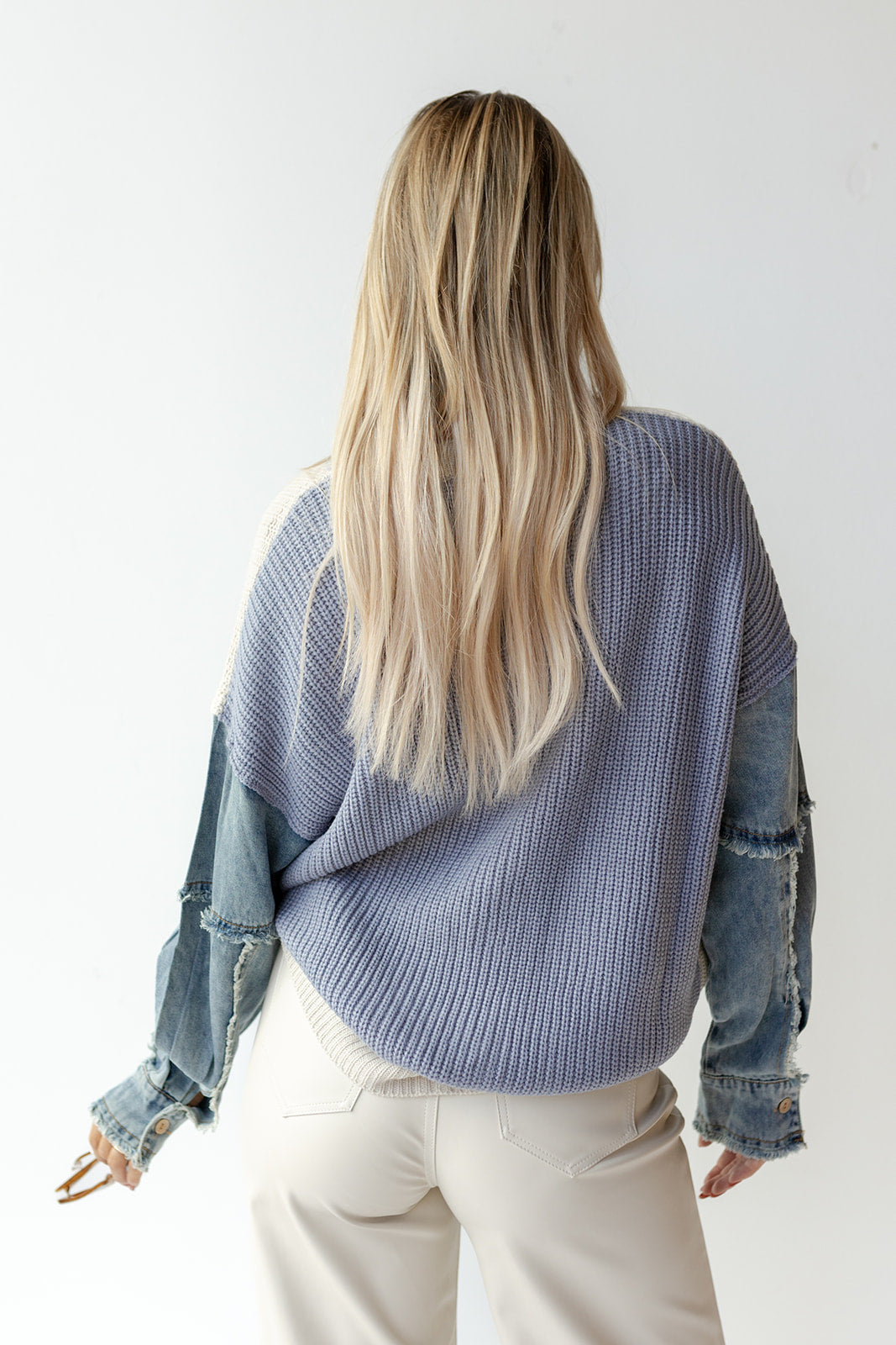 mode, no comparison denim sweater