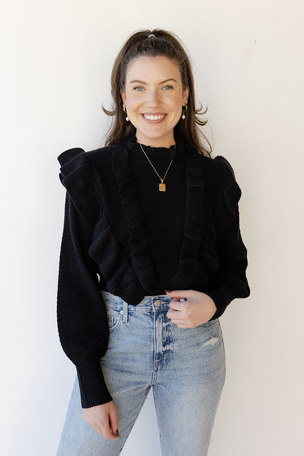 mode, romina ruffle sweater
