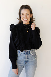 mode, romina ruffle sweater