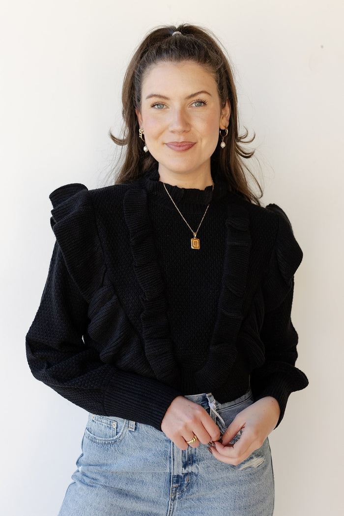 mode, romina ruffle sweater