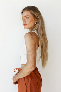 mode, lilith linen crop vest