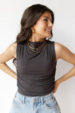 mode, wyatt ruched side tank