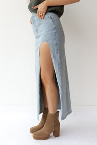 mode, grace denim skirt
