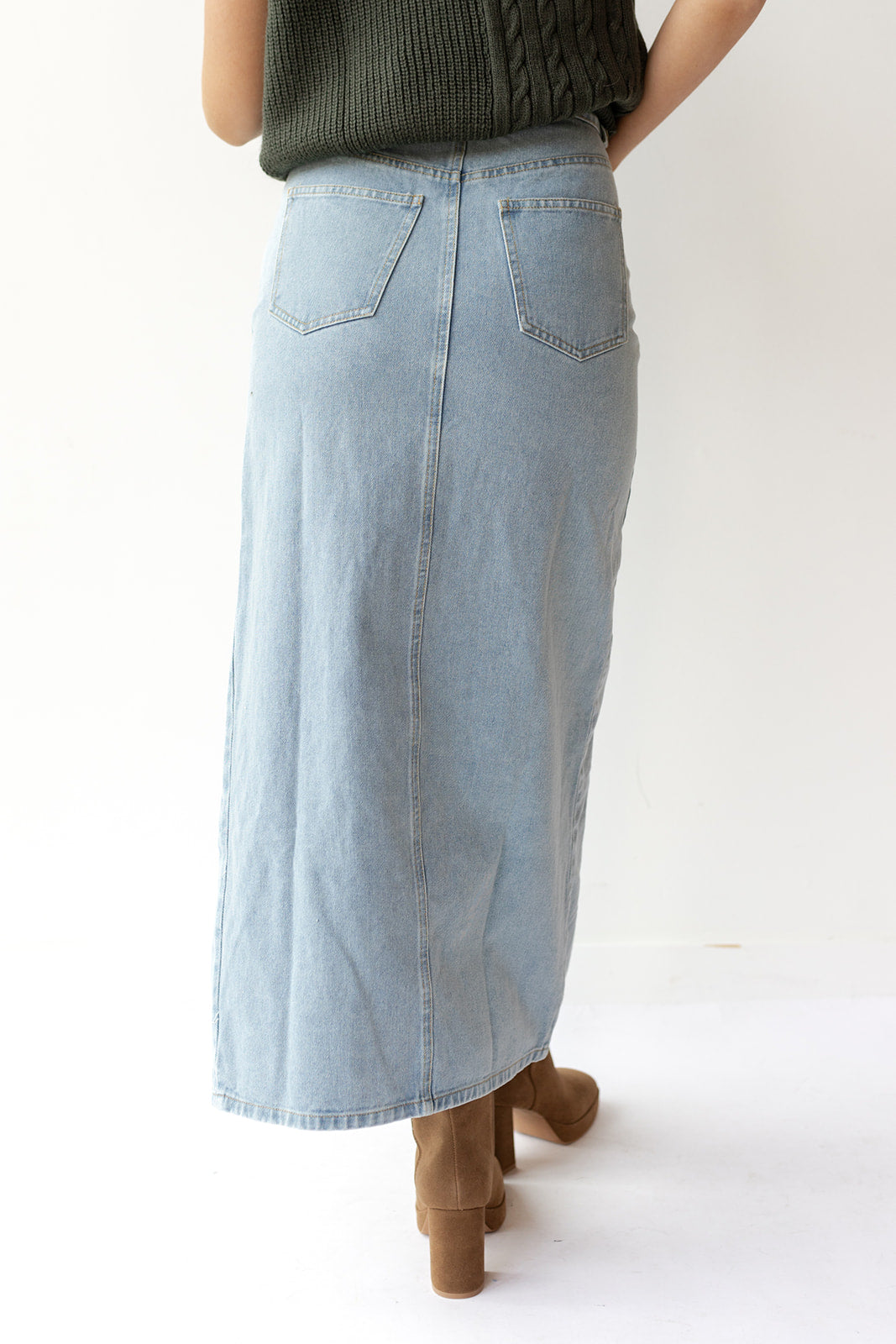 mode, grace denim skirt