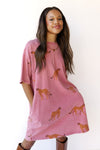 mode, cheetah t-shirt dress