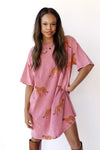 mode, cheetah t-shirt dress