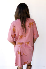 mode, cheetah t-shirt dress