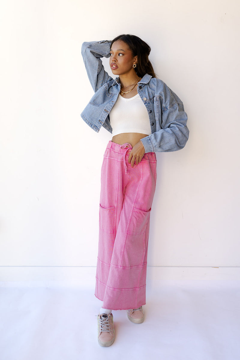 mode, delilah terry knit pants