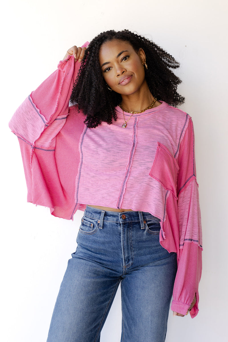 mode, camryn crop long sleeve