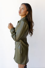 mode, lilah leather mini dress