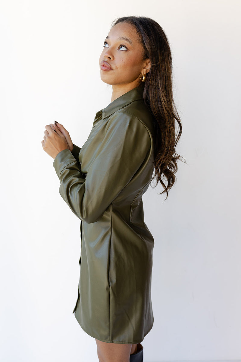 mode, lilah leather mini dress