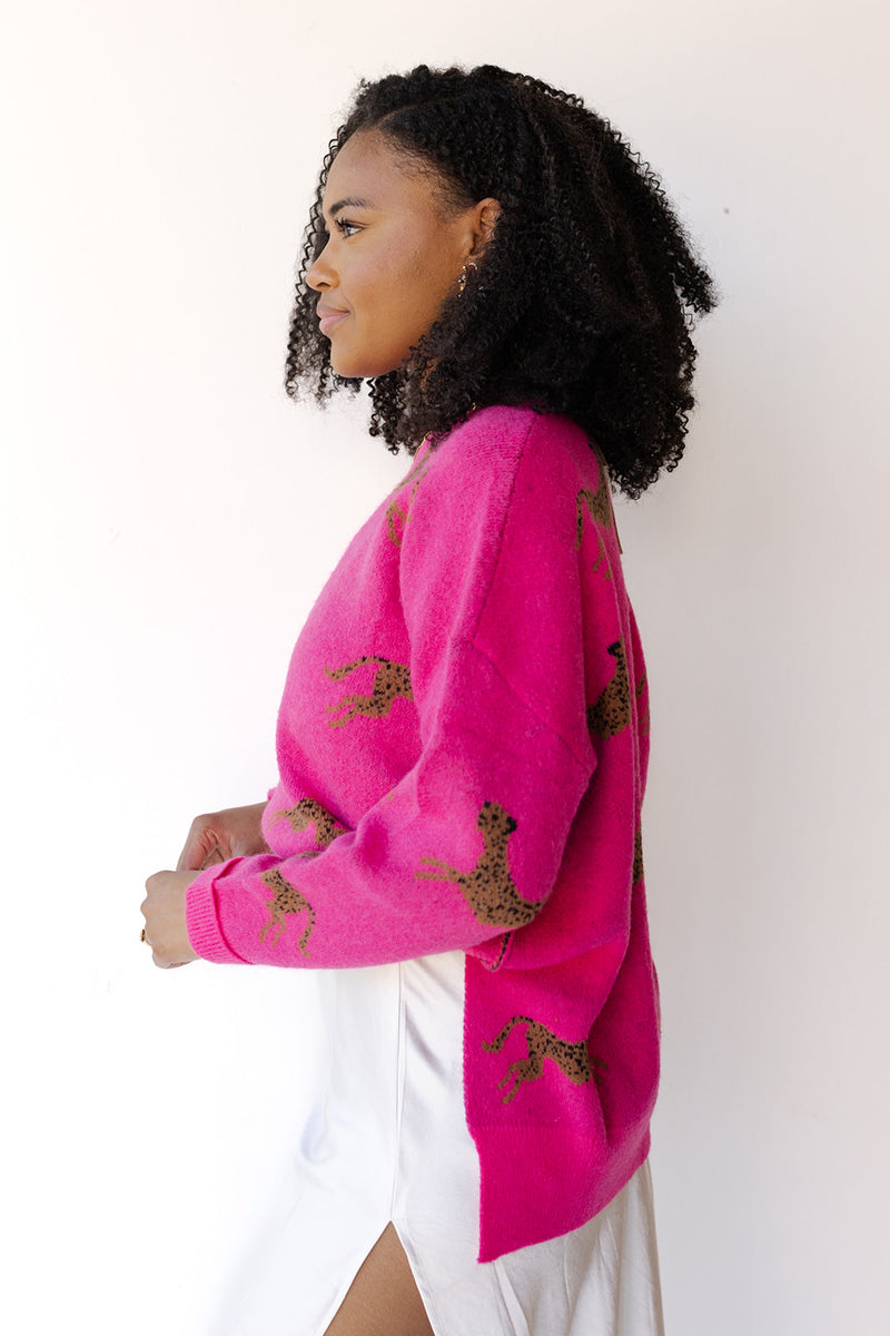 mode, celia cheetah sweater