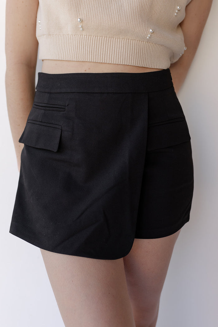 mode, joanna wrap front skort