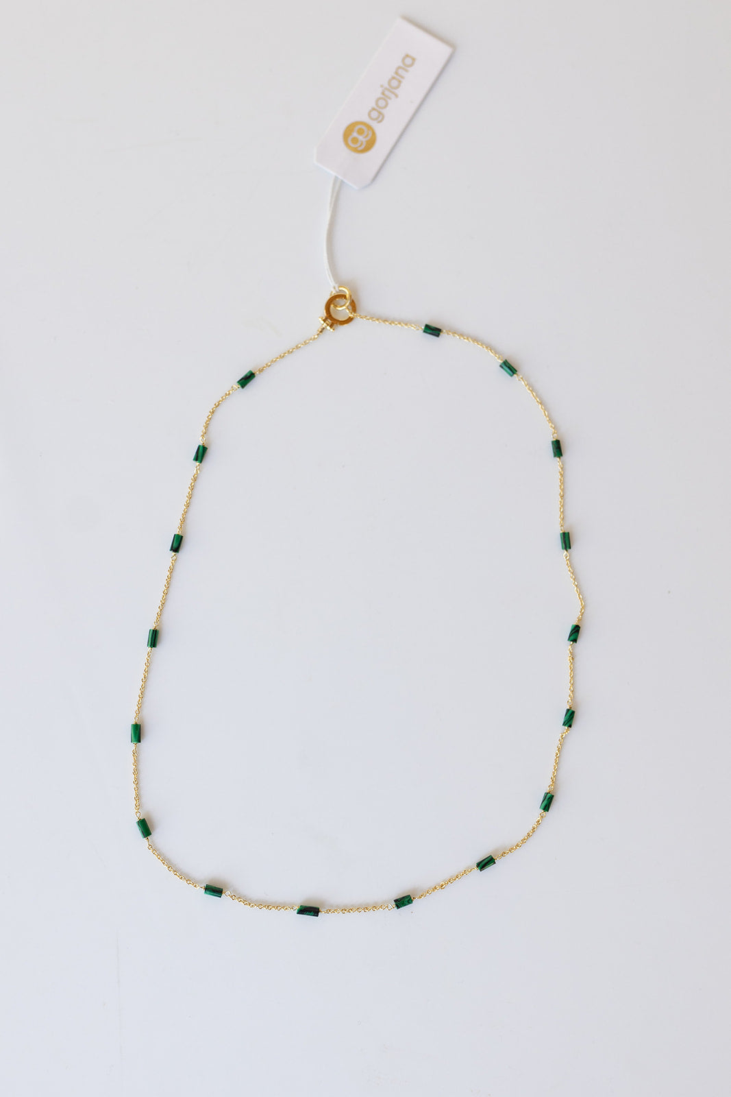 mode, tatum necklace, green