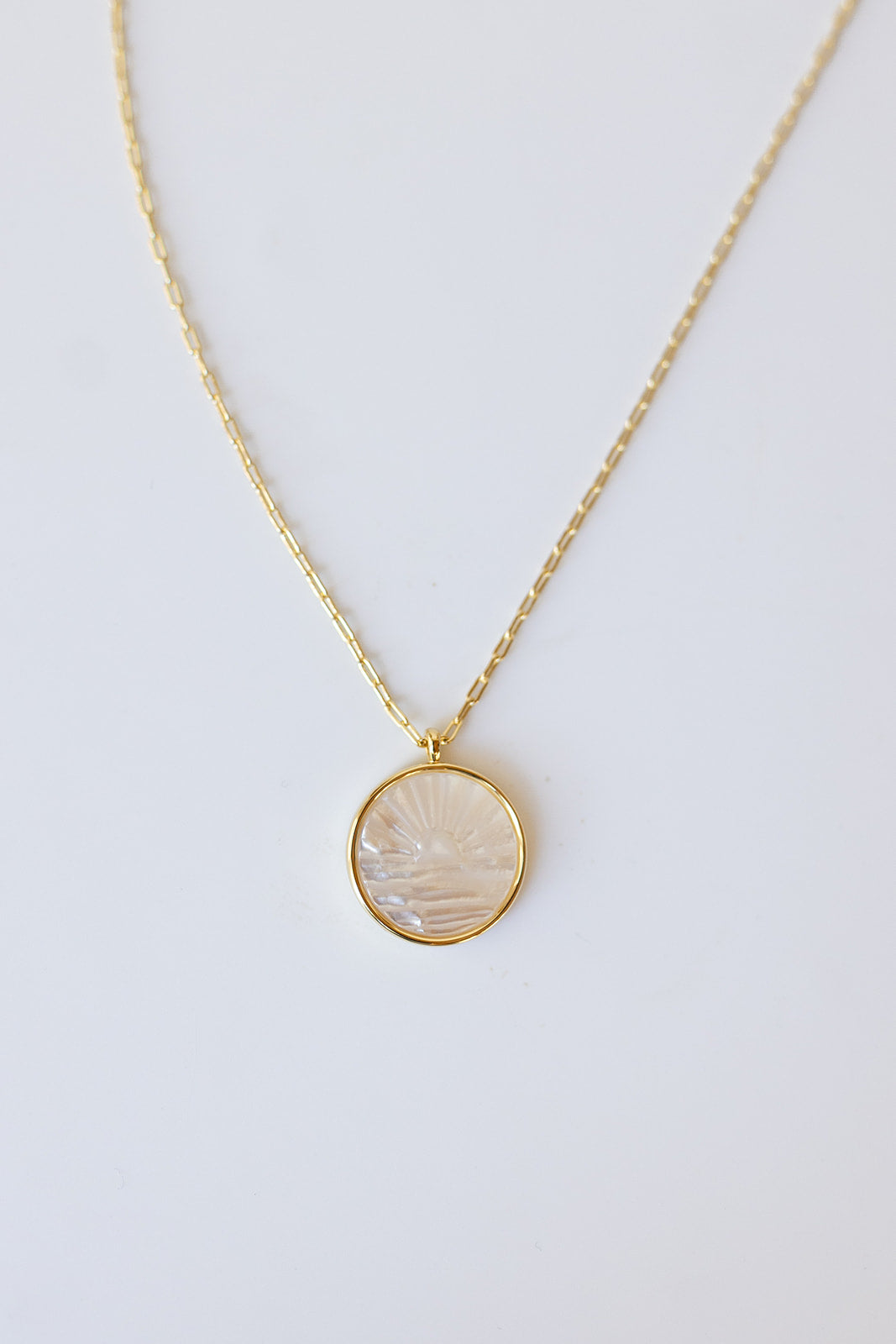 mode, sunset etched necklace