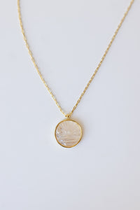 mode, sunset etched necklace