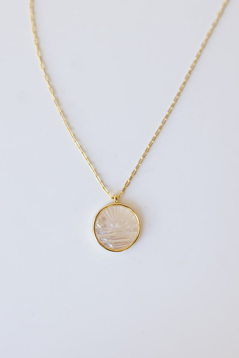 mode, sunset etched necklace