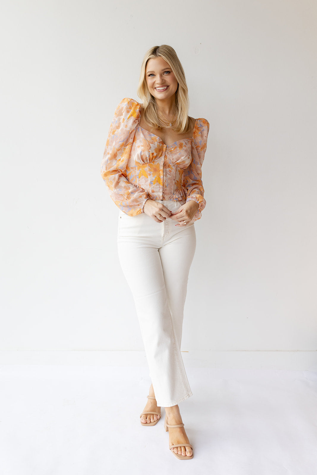 mode, pridget floral top