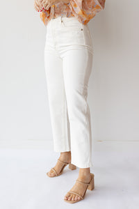mode, cassie crop super high rise straight jeans