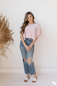 mode, waverly ruffled top