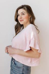 mode, waverly ruffled top