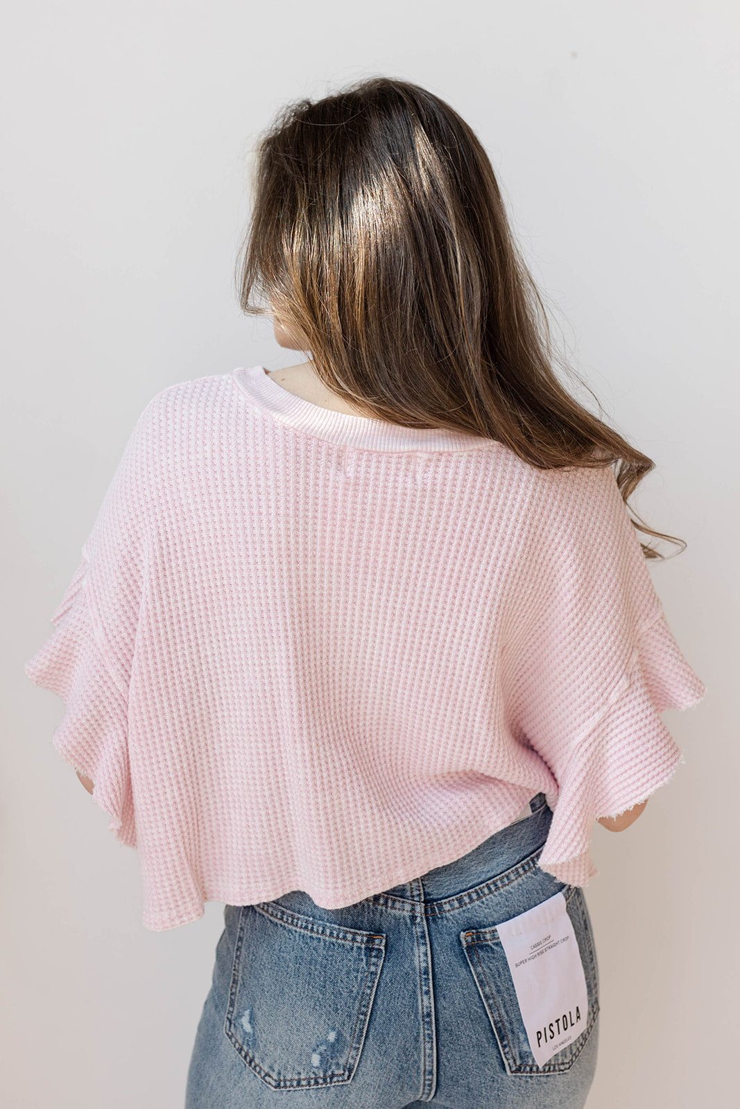 mode, waverly ruffled top