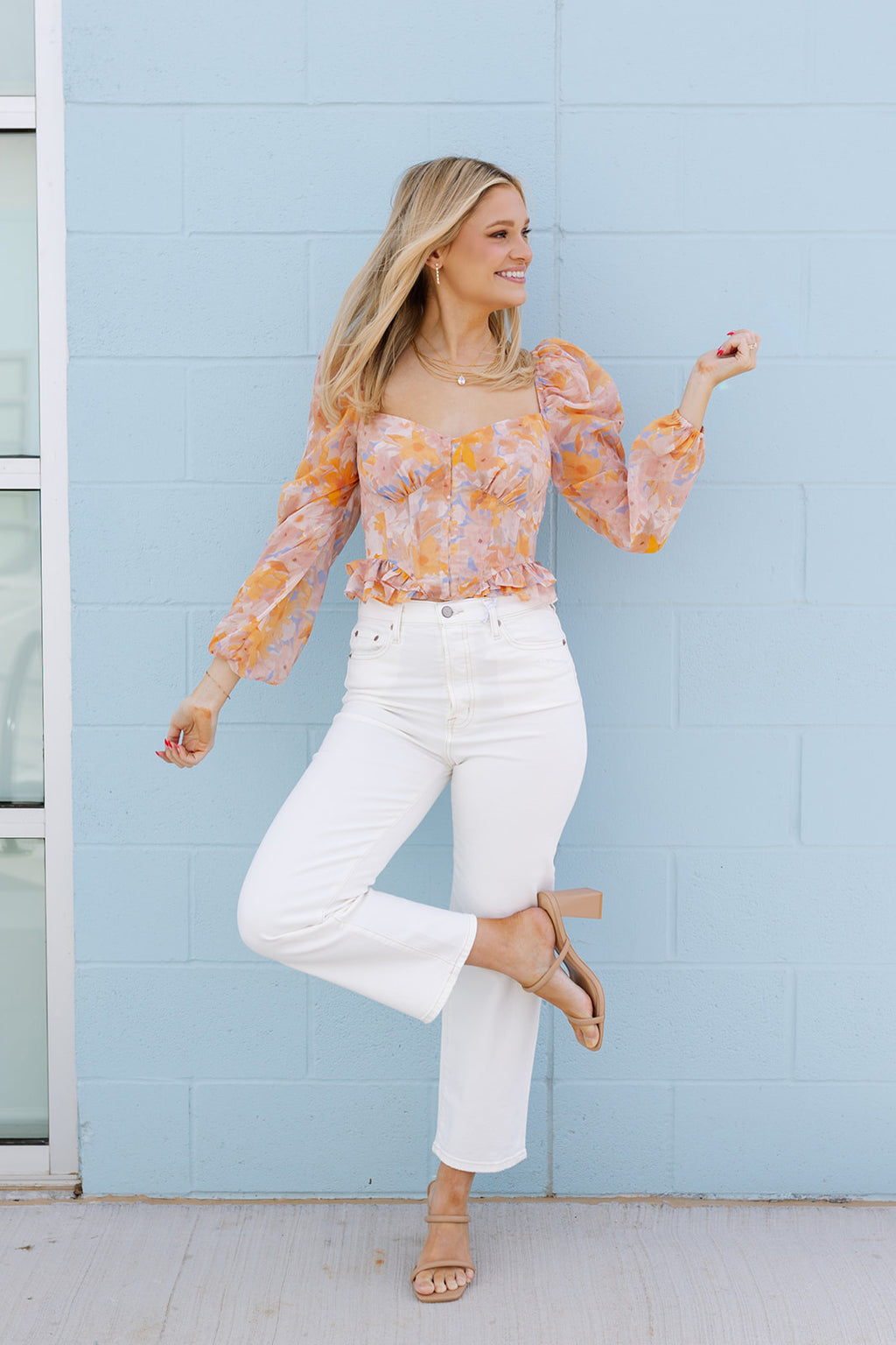 mode, pridget floral top