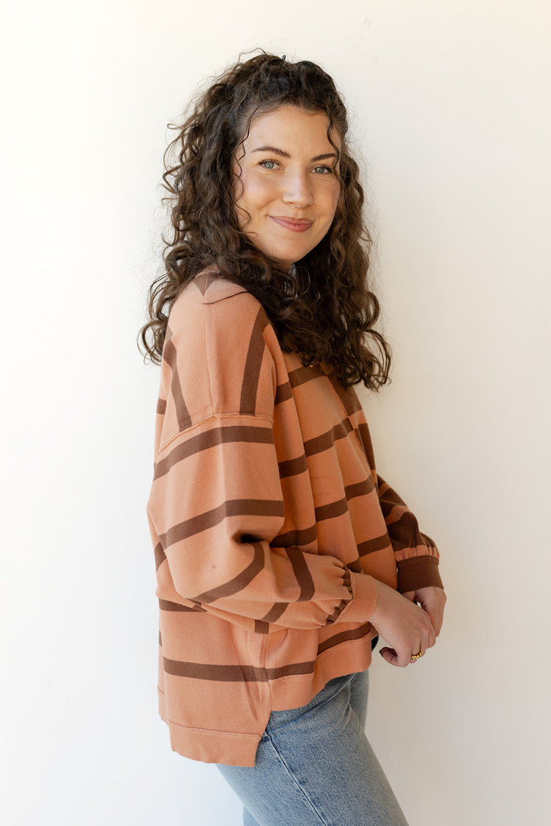 mode, combo striped sweater