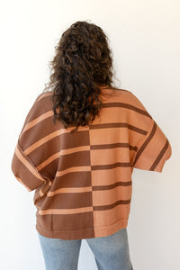 mode, combo striped sweater