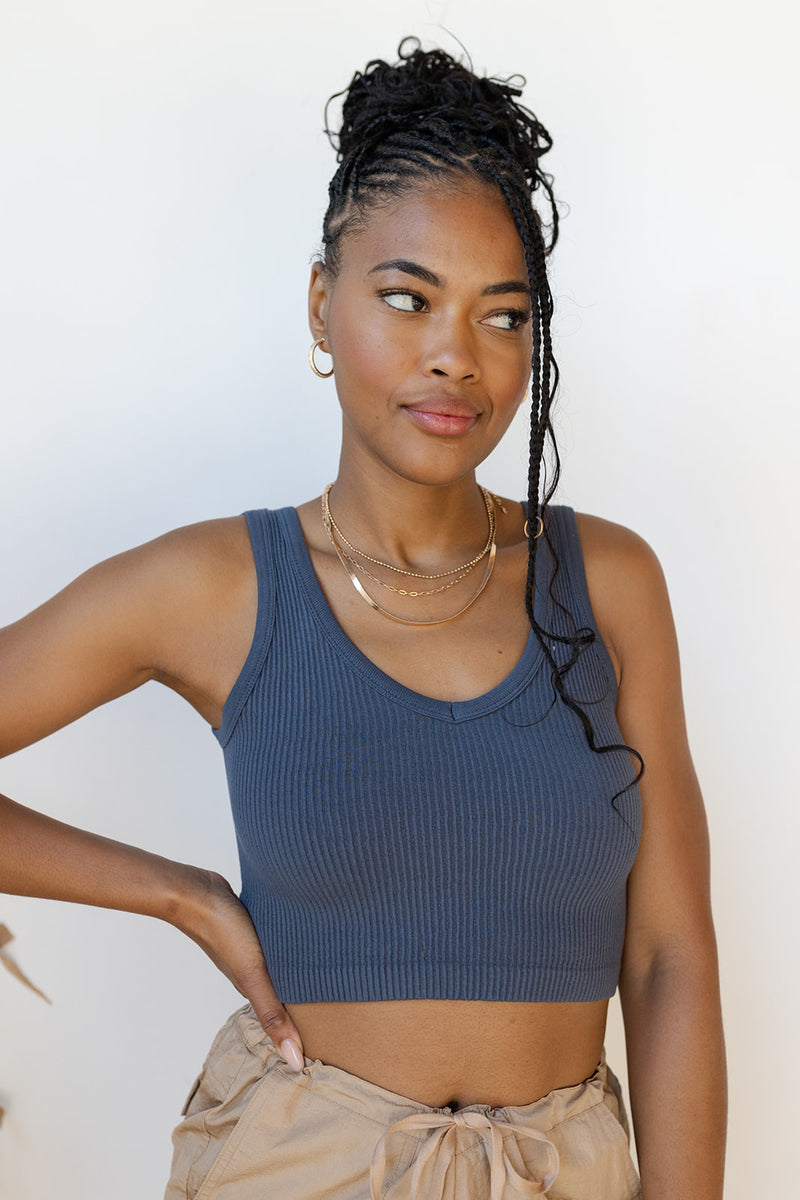 mode, lorelei ribbed crop tank