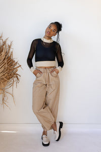 mode, nylon cargo pants