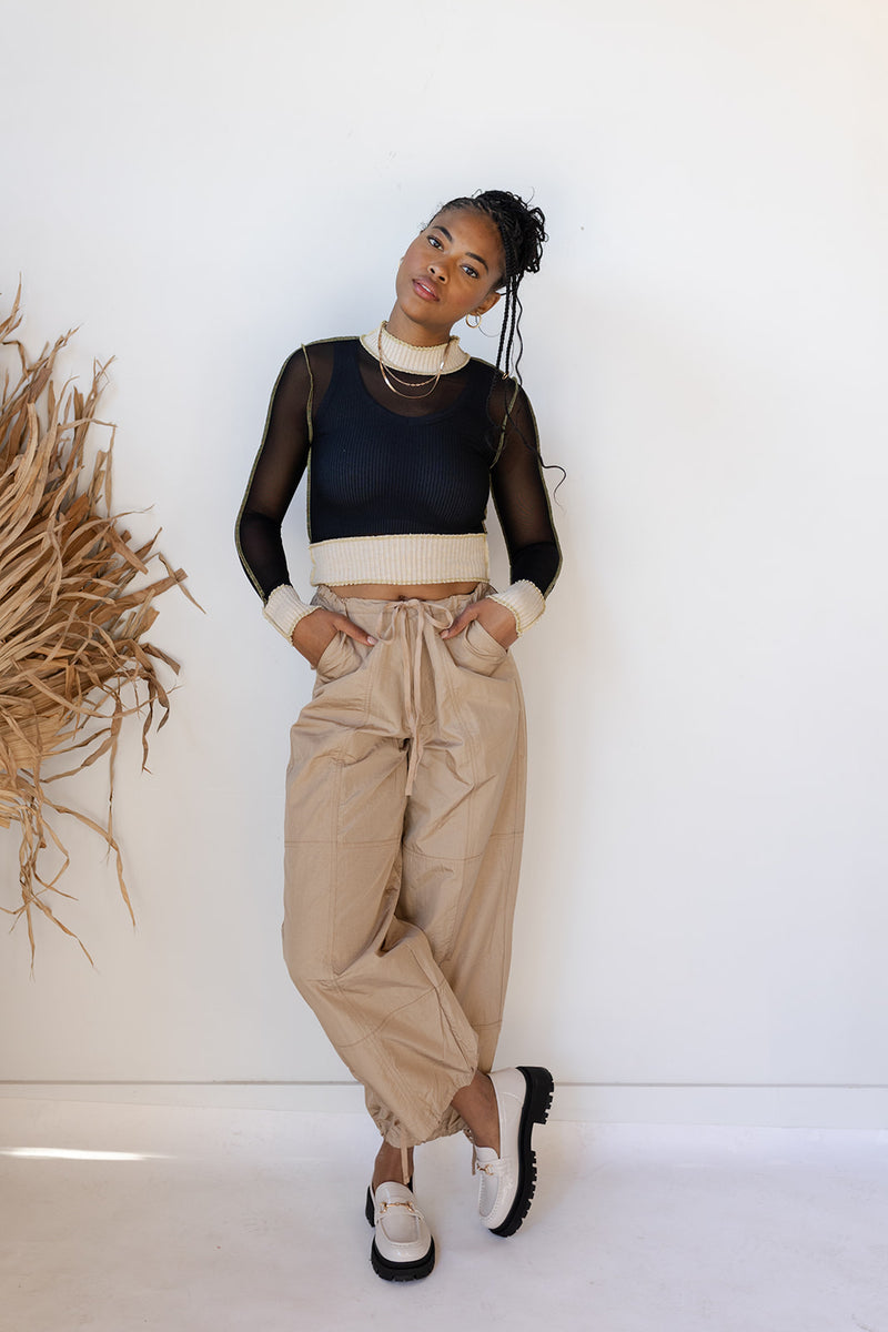 mode, nylon cargo pants