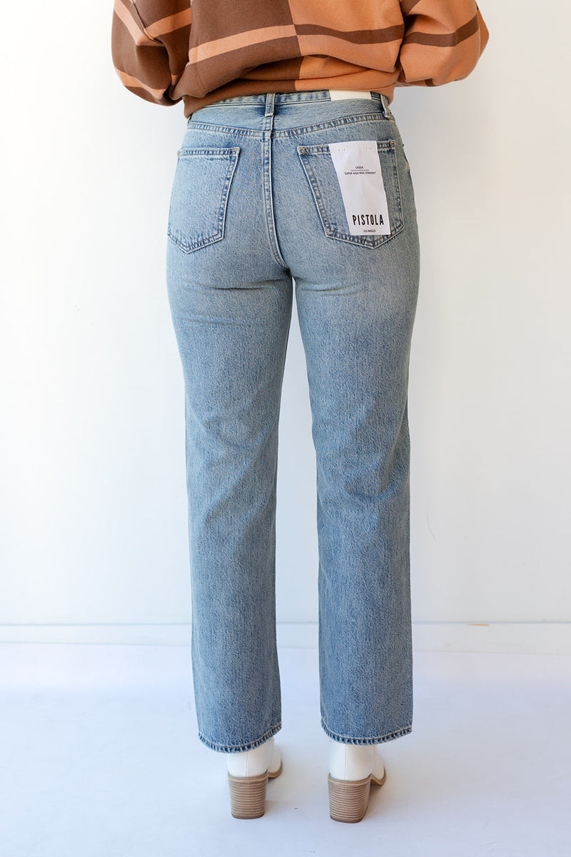 mode, cassie super high rise straight jean
