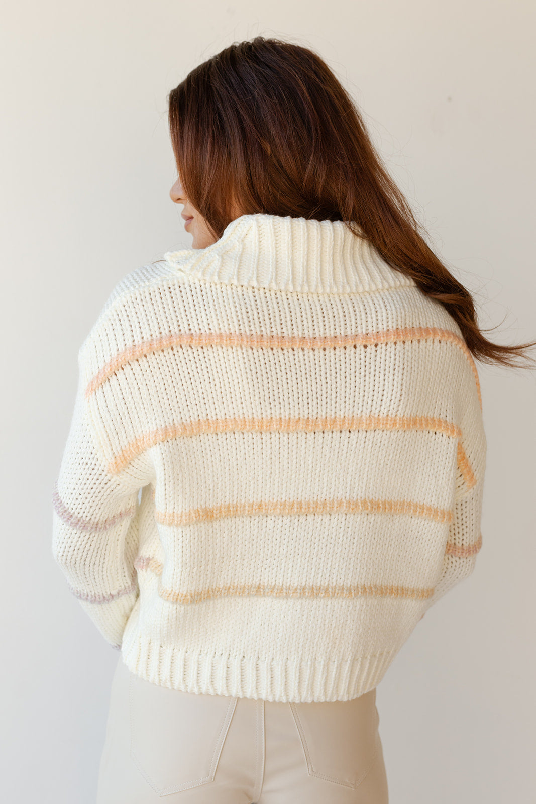 mode, violet cozy turtleneck sweater