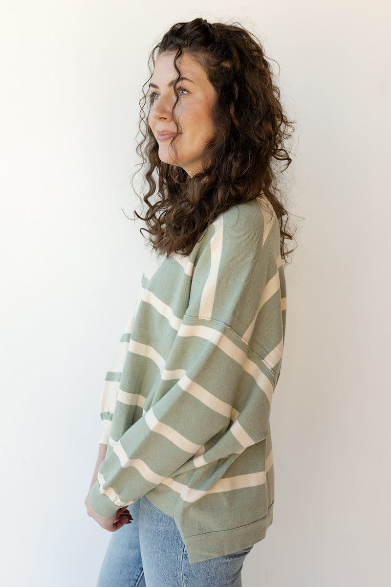 mode, combo striped sweater