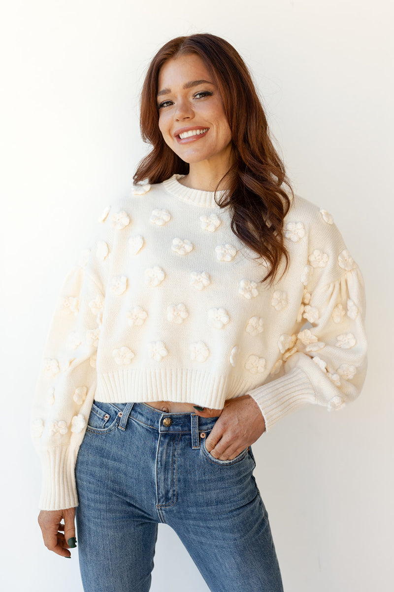 mode, poppy floral sweater