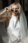 mode, heart eyes pearl sunglasses
