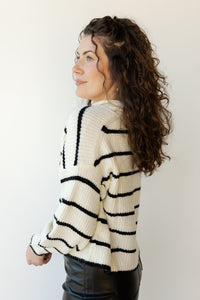 mode, anika striped collar sweater