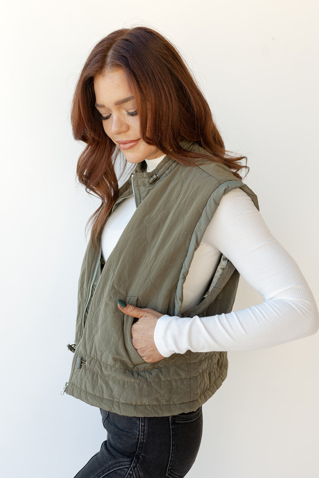 mode, ellis quilted zipper vest