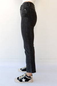 mode, shy girl high rise crop flare jeans