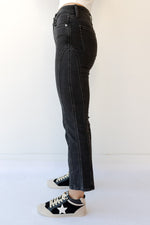 mode, shy girl high rise crop flare jeans