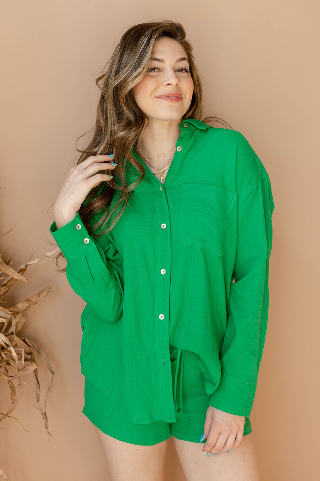 mode, gauze boyfriend shirt
