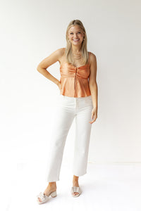 mode, juniper satin top