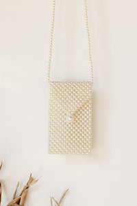 mode, classic pearl crossbody